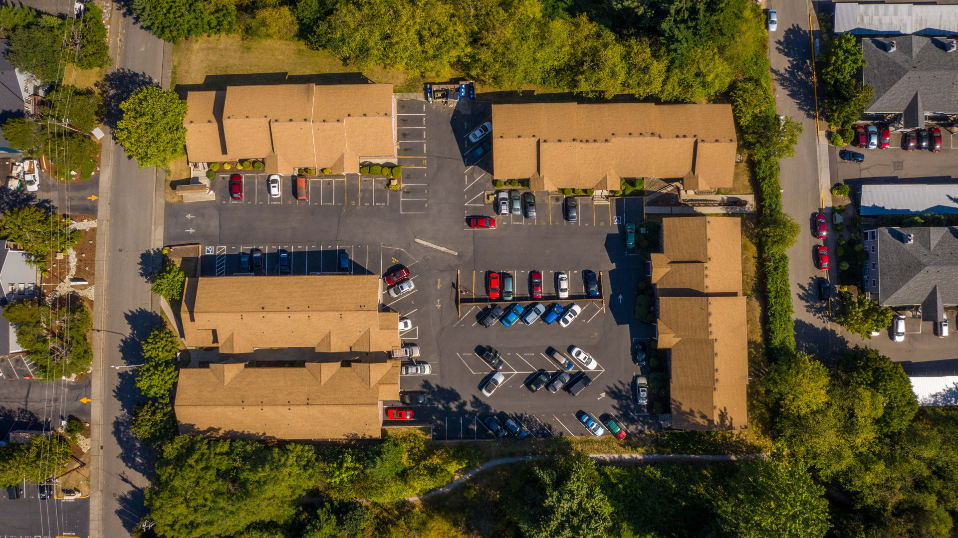 Pomeroy Court apartments aerial view